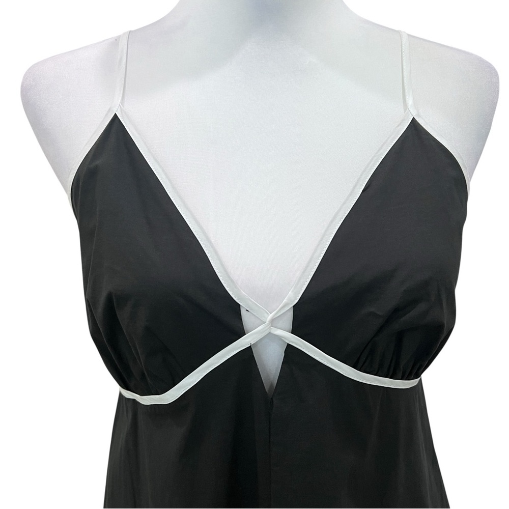 Rails Jessa Cutout Maxi Dress Adjustable Straps Contrast Trim Black White M NWT - Picture 10 of 16